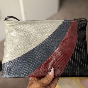 Stylish Textured Multi-Color Clutch